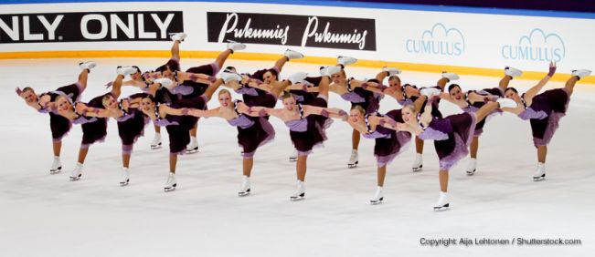 group of synchronized figure skaters