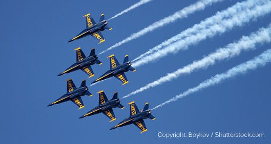 Navy Blue Angels Airplanes in formation