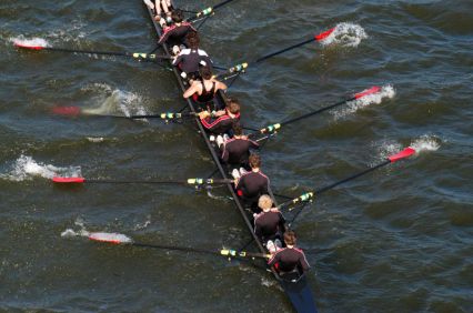 men on a rowing team