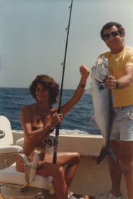 Sara Ashworth holding up a big fish she caught during sea fishing trip