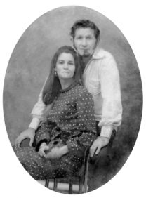 black and white image of a couple