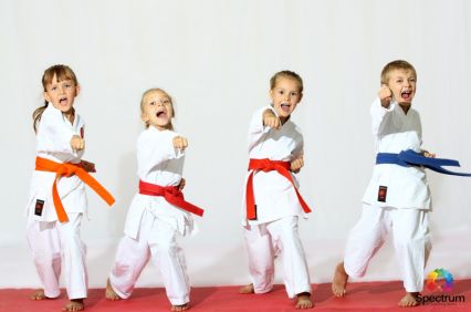 children doing karate