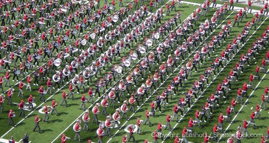marching band on football field
