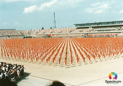 image of thousands of dancers in a stadium
