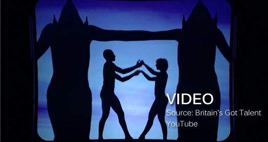 silhouette of male and female dancer